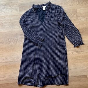 Short navy polka dot dress